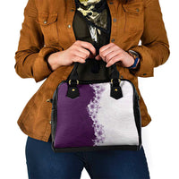 Hawaii Hibiscus Flowers Shoulder Handbag Purple Polynesian Pattern