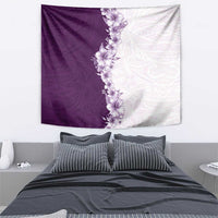 Hawaii Hibiscus Flowers Tapestry Purple Polynesian Pattern