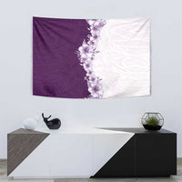 Hawaii Hibiscus Flowers Tapestry Purple Polynesian Pattern
