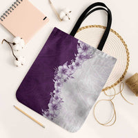 Hawaii Hibiscus Flowers Tote Bag Purple Polynesian Pattern