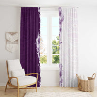 Hawaii Hibiscus Flowers Window Curtain Purple Polynesian Pattern