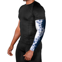 Hawaii Hibiscus Flowers Arm Sleeves Blue Polynesian Pattern