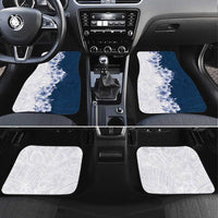 Hawaii Hibiscus Flowers Car Mats Blue Polynesian Pattern