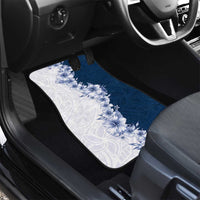 Hawaii Hibiscus Flowers Car Mats Blue Polynesian Pattern