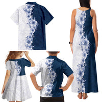 Hawaii Hibiscus Flowers Family Matching Tank Maxi Dress and Hawaiian Shirt Blue Polynesian Pattern LT05 - Polynesian Pride