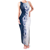 Hawaii Hibiscus Flowers Family Matching Tank Maxi Dress and Hawaiian Shirt Blue Polynesian Pattern LT05 Mom's Dress Blue - Polynesian Pride