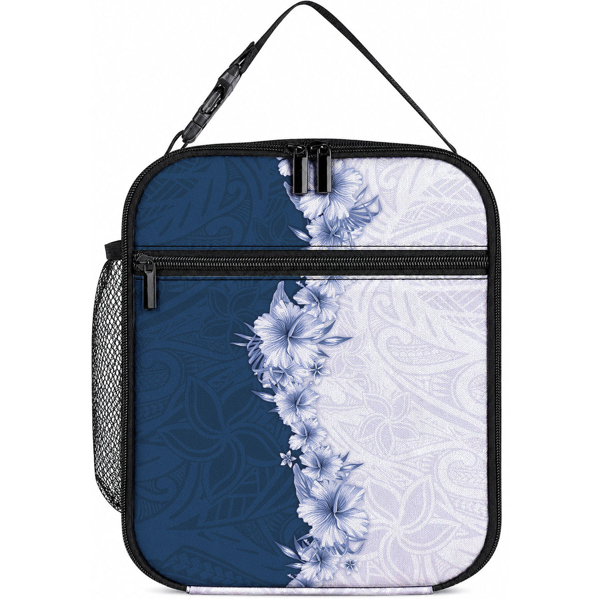 Hawaii Hibiscus Flowers Lunch Bag Blue Polynesian Pattern LT05 10.2 × 8.3 × 4.3 inch Blue - Polynesian Pride