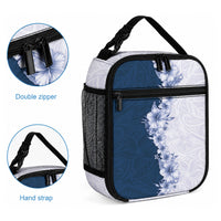Hawaii Hibiscus Flowers Lunch Bag Blue Polynesian Pattern LT05 - Polynesian Pride