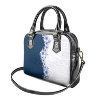 Hawaii Hibiscus Flowers Shoulder Handbag Blue Polynesian Pattern