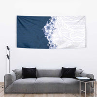 Hawaii Hibiscus Flowers Tapestry Blue Polynesian Pattern