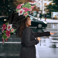 Hawaii Tropical Flowers Umbrella Black Polynesian Tattoo Art