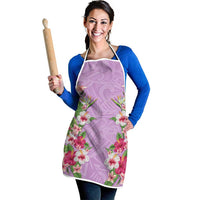 Hawaii Tropical Flowers Apron Lavender Polynesian Tattoo Art