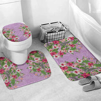 Hawaii Tropical Flowers Bathroom Set Lavender Polynesian Tattoo Art