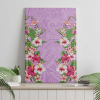 Hawaii Tropical Flowers Canvas Wall Art Lavender Polynesian Tattoo Art