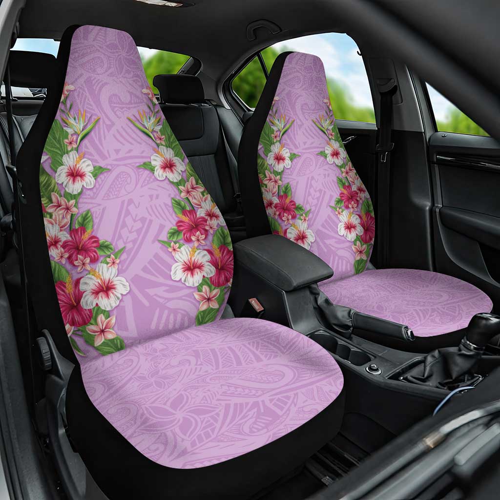 Hawaii Tropical Flowers Car Seat Cover Lavender Polynesian Tattoo Art LT05 One Size Lavender - Polynesian Pride