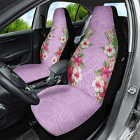 Hawaii Tropical Flowers Car Seat Cover Lavender Polynesian Tattoo Art LT05 - Polynesian Pride