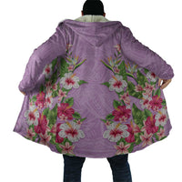 Hawaii Tropical Flowers Cloak Lavender Polynesian Tattoo Art