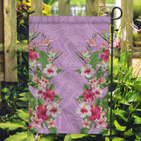 Hawaii Tropical Flowers Garden Flag Lavender Polynesian Tattoo Art