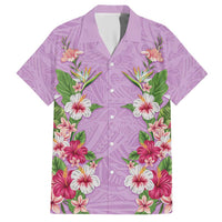 Hawaii Tropical Flowers Hawaiian Shirt Lavender Polynesian Tattoo Art LT05 Lavender - Polynesian Pride