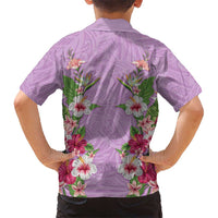 Hawaii Tropical Flowers Hawaiian Shirt Lavender Polynesian Tattoo Art LT05 - Polynesian Pride
