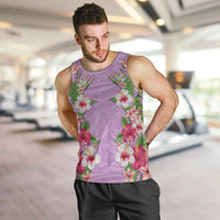 Hawaii Tropical Flowers Men Tank Top Lavender Polynesian Tattoo Art