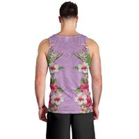 Hawaii Tropical Flowers Men Tank Top Lavender Polynesian Tattoo Art