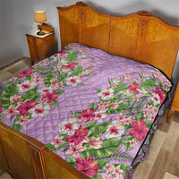 Hawaii Tropical Flowers Quilt Lavender Polynesian Tattoo Art
