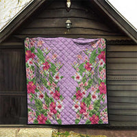 Hawaii Tropical Flowers Quilt Lavender Polynesian Tattoo Art