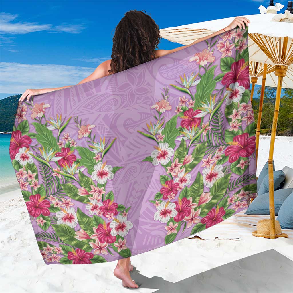 Hawaii Tropical Flowers Sarong Lavender Polynesian Tattoo Art