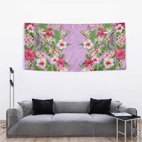 Hawaii Tropical Flowers Tapestry Lavender Polynesian Tattoo Art