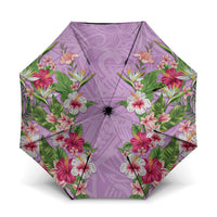 Hawaii Tropical Flowers Umbrella Lavender Polynesian Tattoo Art