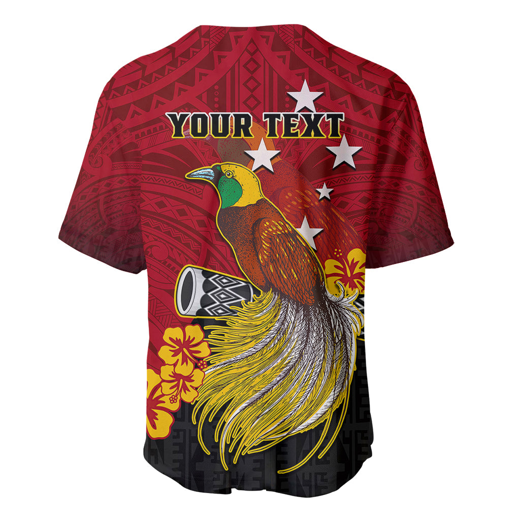 Personalized Papua New Guinea Baseball Jersey Bird Of Paradise Hibiscus With Motuan Pattern LT05 - Polynesian Pride