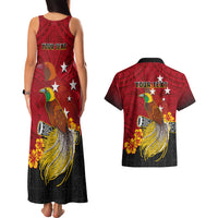 Personalized Papua New Guinea Couples Matching Tank Maxi Dress and Hawaiian Shirt Bird Of Paradise Hibiscus With Motuan Pattern LT05 - Polynesian Pride