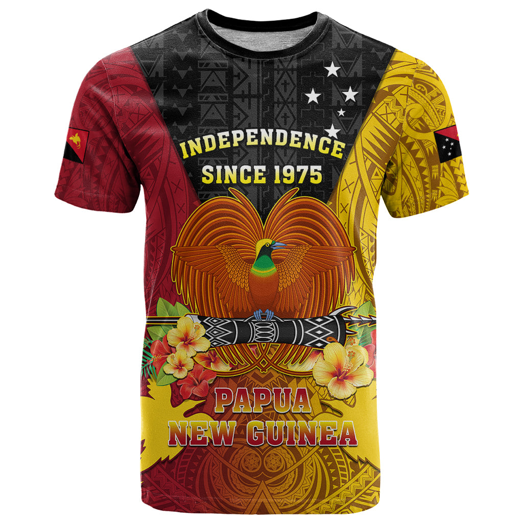 Personalized Papua New Guinea Independence Day T Shirt Bird Of Paradise With Polynesian Pattern LT05 Yellow - Polynesian Pride