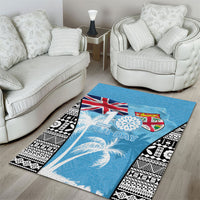 Fiji Day 2026 Area Rug Masi Tapa Pattern With Palm Tree LT05 - Polynesian Pride