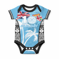 Personalised Fiji Day 2026 Baby Onesie Masi Tapa Pattern With Palm Tree