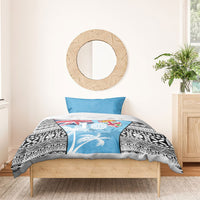 Fiji Day 2026 Bedding Set Masi Tapa Pattern With Palm Tree LT05 - Polynesian Pride
