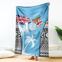 Fiji Day 2026 Blanket Masi Tapa Pattern With Palm Tree LT05 - Polynesian Pride