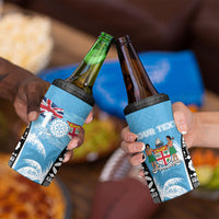 Personalised Fiji Day 2026 4 in 1 Can Cooler Tumbler Masi Tapa Pattern With Palm Tree LT05 - Polynesian Pride