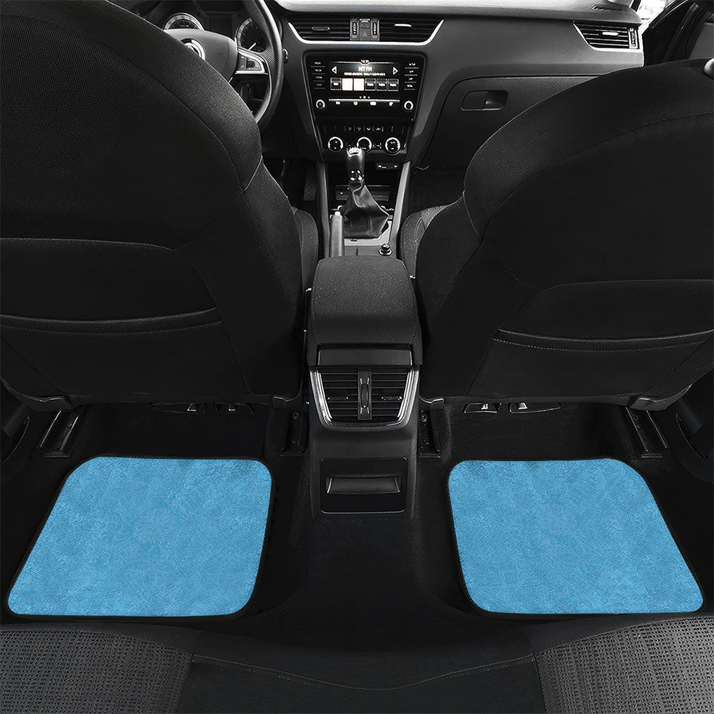 Personalised Fiji Day 2026 Car Mats Masi Tapa Pattern With Palm Tree LT05 Set 2pcs - Back Blue - Polynesian Pride