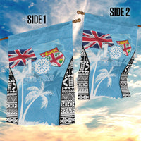 Fiji Day 2026 Garden Flag Masi Tapa Pattern With Palm Tree LT05 - Polynesian Pride