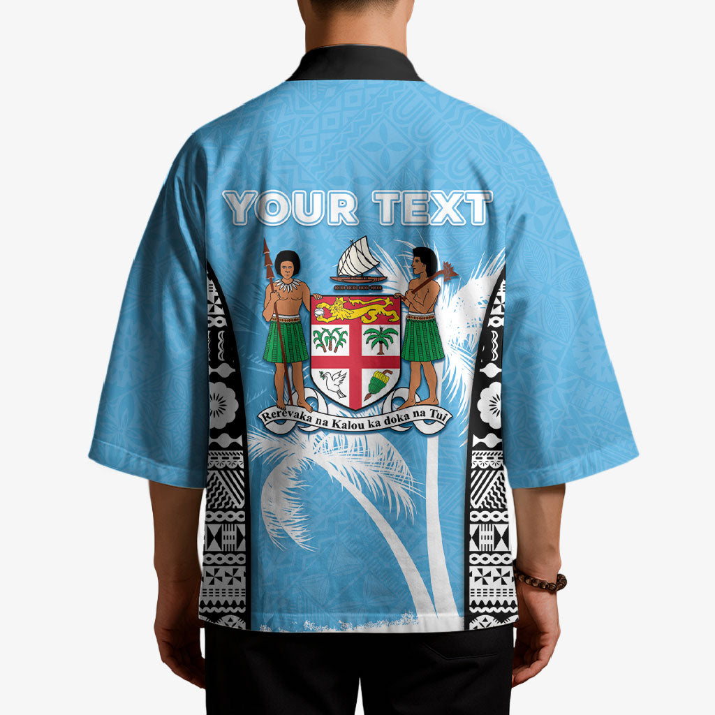 Personalised Fiji Day 2026 Kimono Masi Tapa Pattern With Palm Tree LT05 - Polynesian Pride