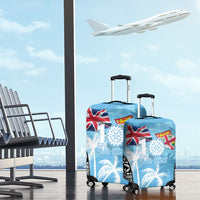 Fiji Day 2026 Luggage Cover Masi Tapa Pattern With Palm Tree LT05 - Polynesian Pride
