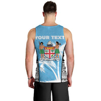 Personalised Fiji Day 2026 Men Tank Top Masi Tapa Pattern With Palm Tree LT05 - Polynesian Pride