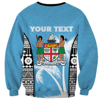 Personalised Fiji Day 2026 Sweatshirt Masi Tapa Pattern With Palm Tree LT05 - Polynesian Pride