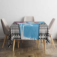 Fiji Day 2026 Tablecloth Masi Tapa Pattern With Palm Tree LT05 - Polynesian Pride