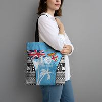 Fiji Day 2026 Tote Bag Masi Tapa Pattern With Palm Tree LT05 - Polynesian Pride