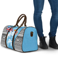 Fiji Day 2026 Travel Bag Masi Tapa Pattern With Palm Tree LT05 - Polynesian Pride