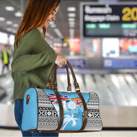 Fiji Day 2026 Travel Bag Masi Tapa Pattern With Palm Tree LT05 - Polynesian Pride