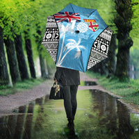 Fiji Day 2026 Umbrella Masi Tapa Pattern With Palm Tree LT05 - Polynesian Pride